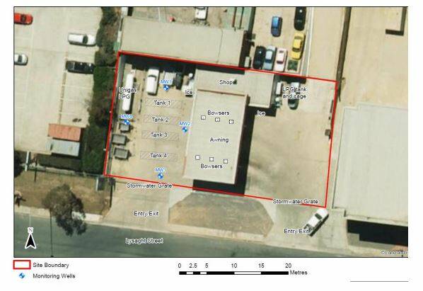 An aerial view of the Mitchell service station, marked in red. Photo: ACT government.
