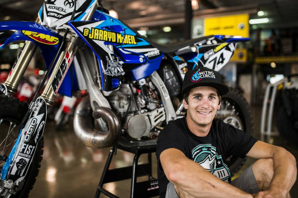 Jarryd McNeil, who will perform as part of Nitro Circus on Saturday night in Canberra.  Photo: Rohan Thomson