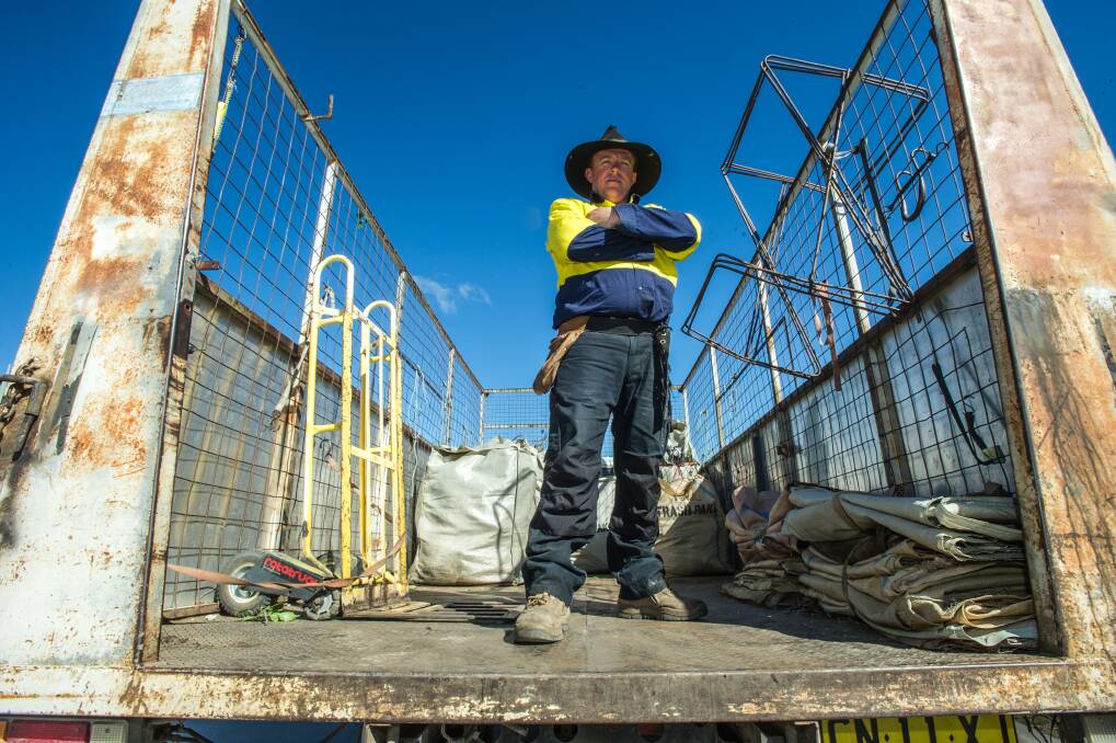 Tuggeranong Tom\'s Trash Pak franchisee Lyal Keir said the green bin rollout has had a significant impact on his business. Photo: Karleen Minney
