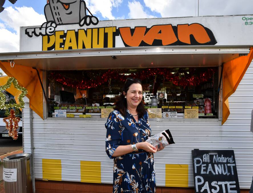 Queensland Premier Annastacia Palaszczuk Kingaroy at the peanut van in Kingaroy. Photo: AAP