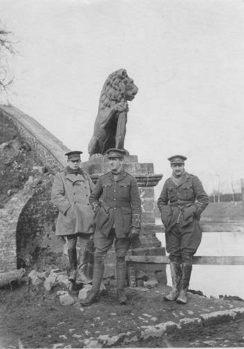 Officers Benson, Hartigan and Jackson of the 9th Lancers at the Menin Gate, February 1915. Photo: From the collection of Geoffrey Winthrop-Young