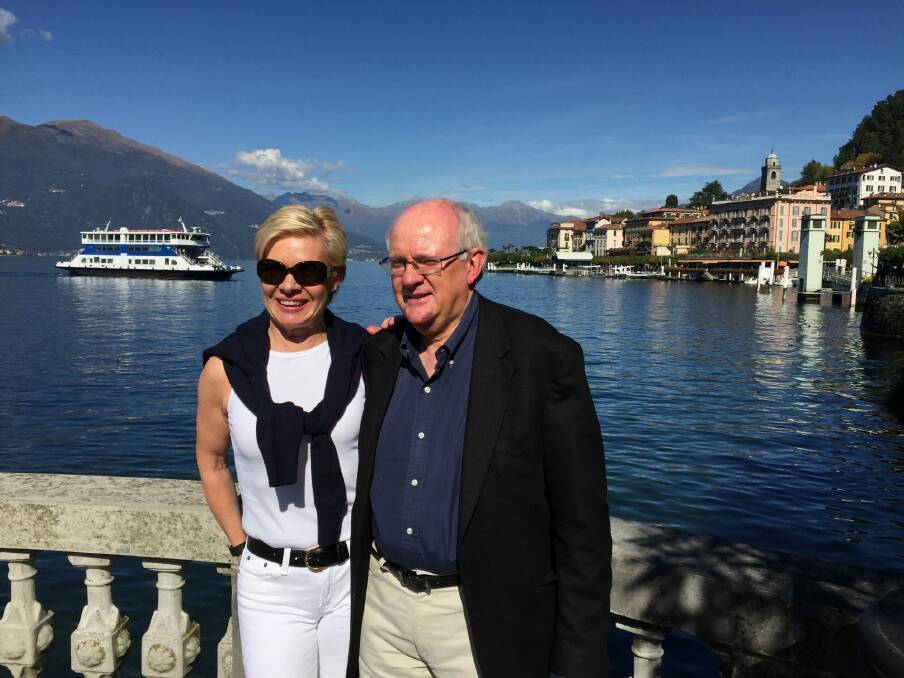The Australian Medical Association's secretary-general Anne Trimmer and her well-connected lobbyist husband, Jeff Townsend, on holiday at Lake Como. Photo: Supplied