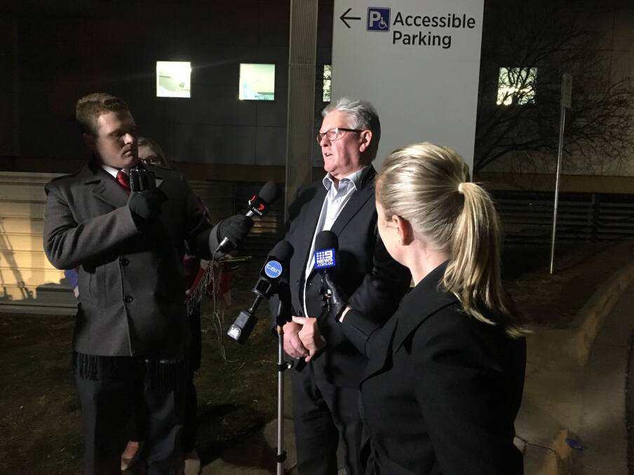 Deputy director general at Canberra Hospital Chris Bone speaks to media after the incident. Photo: Doug Dingwall