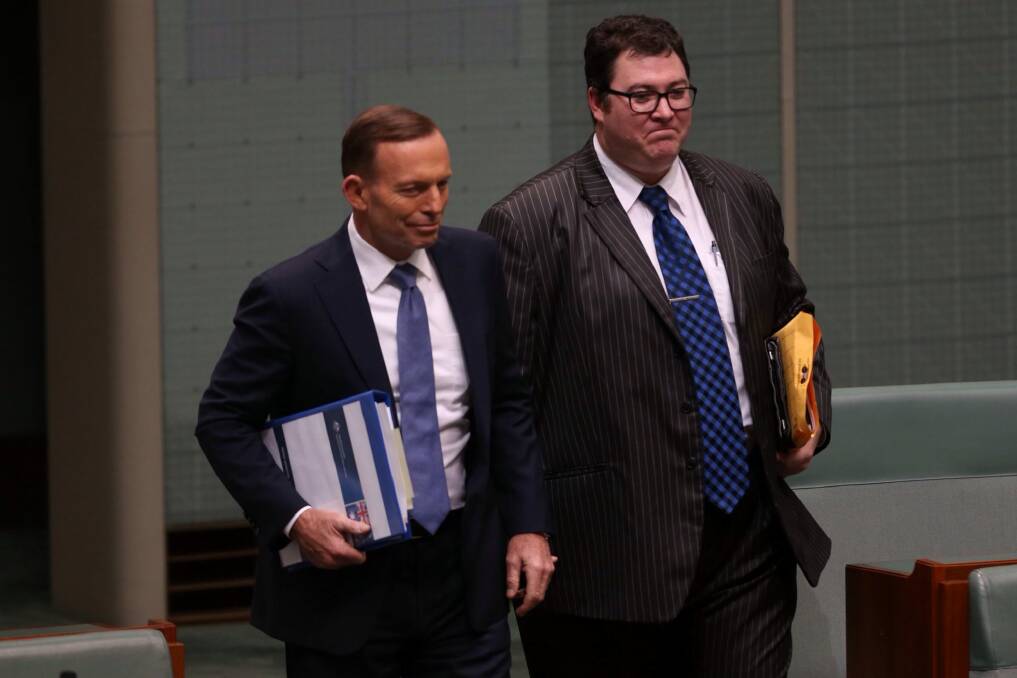 PM Tony Abbott with Coalition federal MP George Christensen. Photo: Andrew Meares