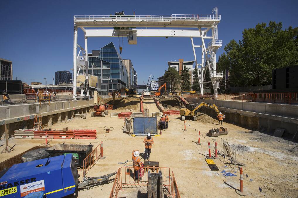 Melbourne's Metro Tunnel project is one of the major public sector investments propping up national spending at present. Photo: Paul Jeffers
