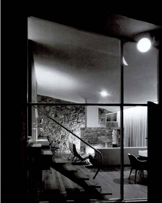 The interior of Bowden House, Deakin in 1954. Photo: Harry Seidler