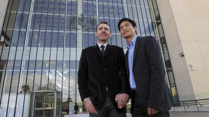 Ivan Hinton and Chris Teoh intend to marry in Canberra at the weekend. . Photo: graham.tidy@fairfaxmedia.com.au