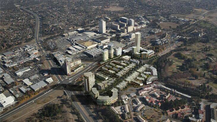 An early artist's impression of the Woden Green. Plans for a trio of towers at the development have been withdrawn.