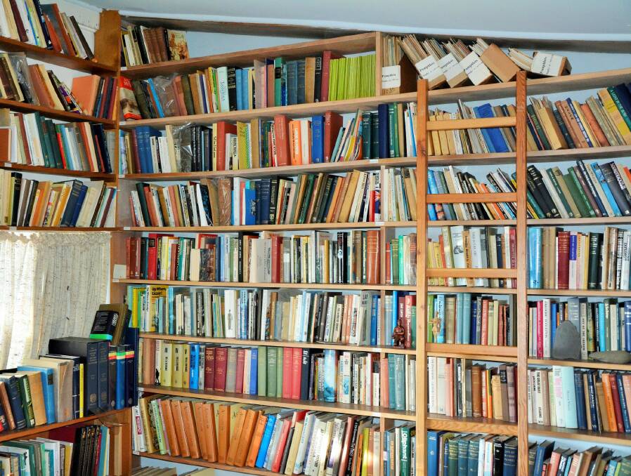 One of several floor-to ceiling bookshelves in Manning Clark's roof-top study. Photo: Tim the Yowie Man
