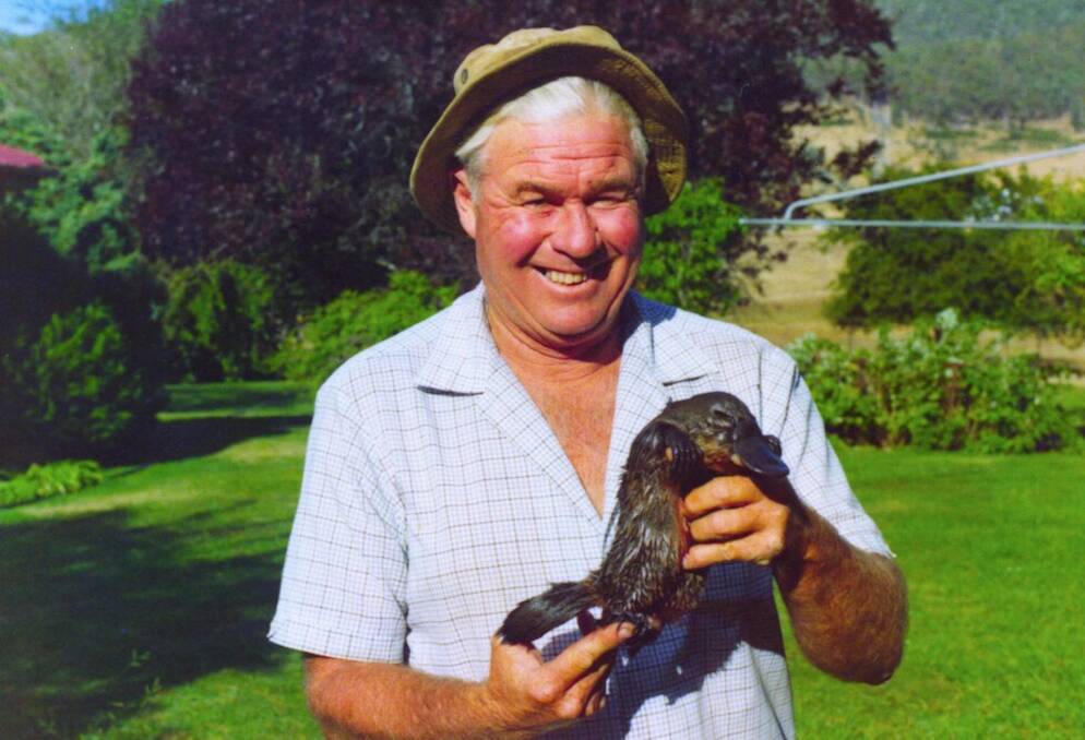 High-country farmer John Dowling with a platypus. Photo: Matthew Higgins