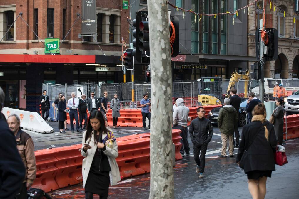 Light rail construction in Sydney has caused havoc. Business owners have even launched a $40 million class action. Photo: Jessica Hromas