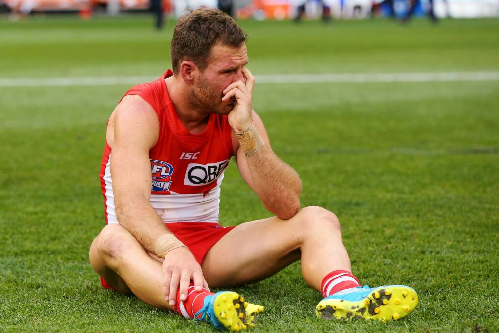 Heartbroken: Ben McGlynn has retired after Saturday's grand final loss to the Western Bulldogs. Photo: Getty Images