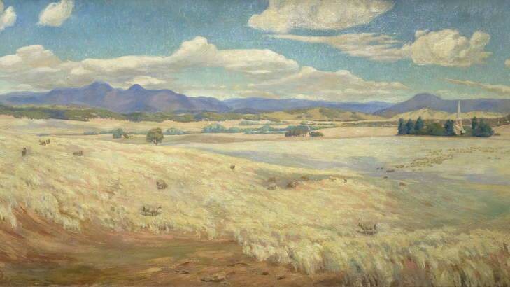 Not a placegetter, but A. E. McDonald's painting <i>Early Canberra 1913</i> is a generous, spacious work and you can walk right up close to it. Photo: Canberra Museum and Gallery