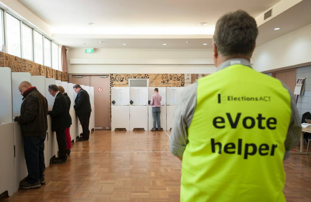 Pre-polling for the ACT election at Pilgrim House Civic.  Photo: Elesa Kurtz
