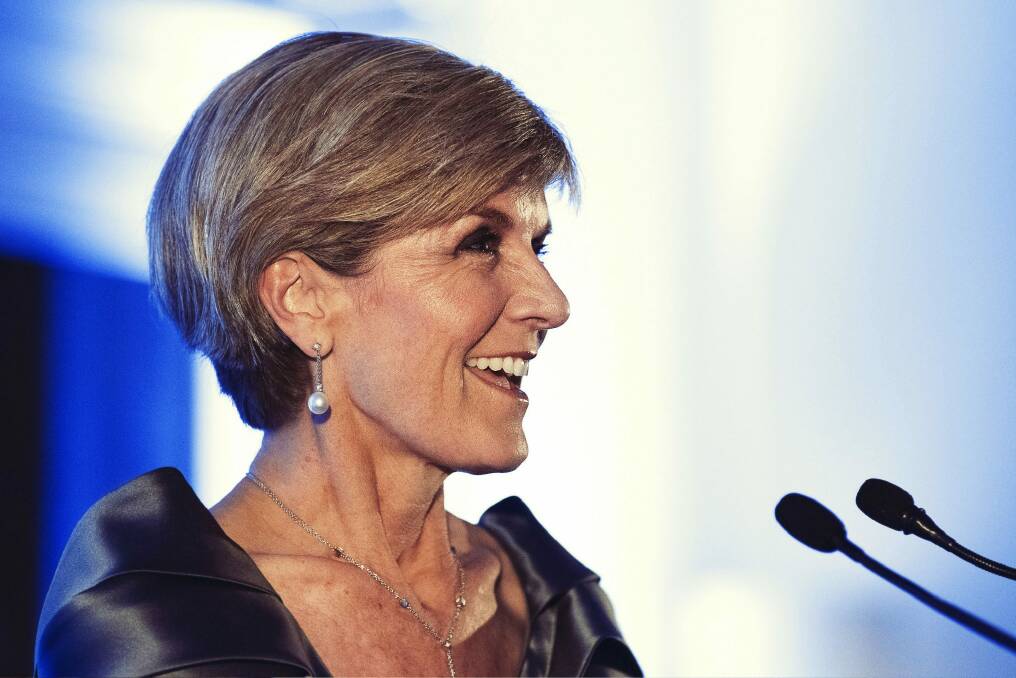 It was announced this week that the Minister for Foreign Affairs, Julie Bishop, will take in the other world in her tour of national capitals. Photo: Christopher Pearce