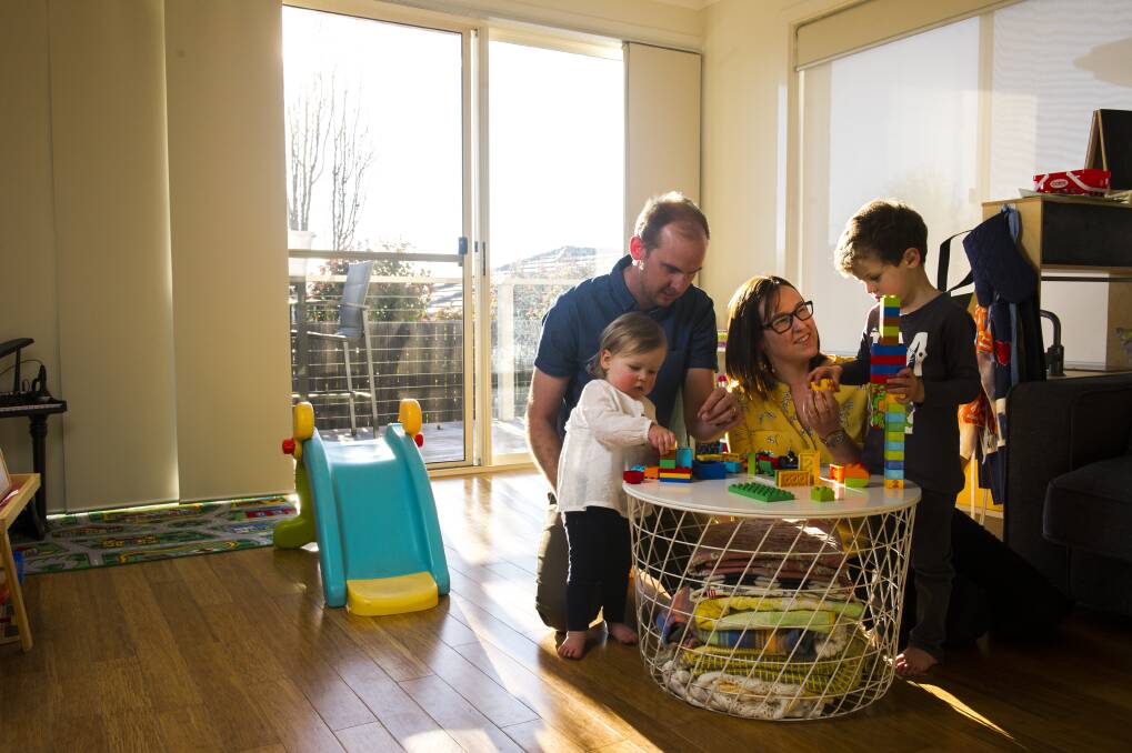 Matt and Elise Aquilina have always been conscious of their spending. But when Hamish, 3, and Sophie, 18 months, came into the picture, the couple become more aware of their finances. Photo: Elesa Kurtz
