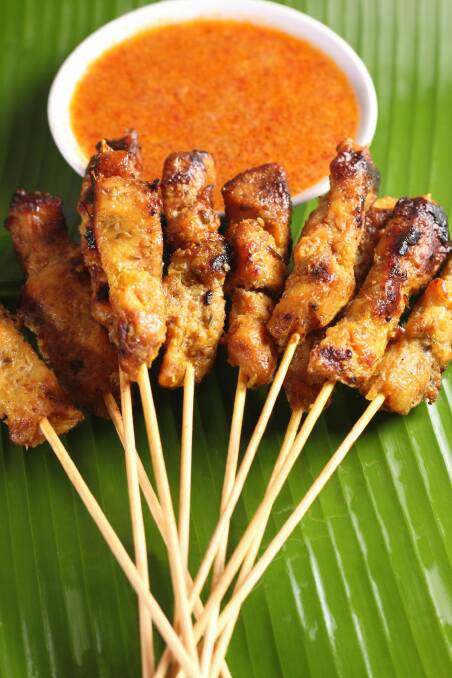 Malaysian chicken satay with delicious peanut sauce; one of famous local dishes. Satay for Morsels April 13 Photo: Supplied
