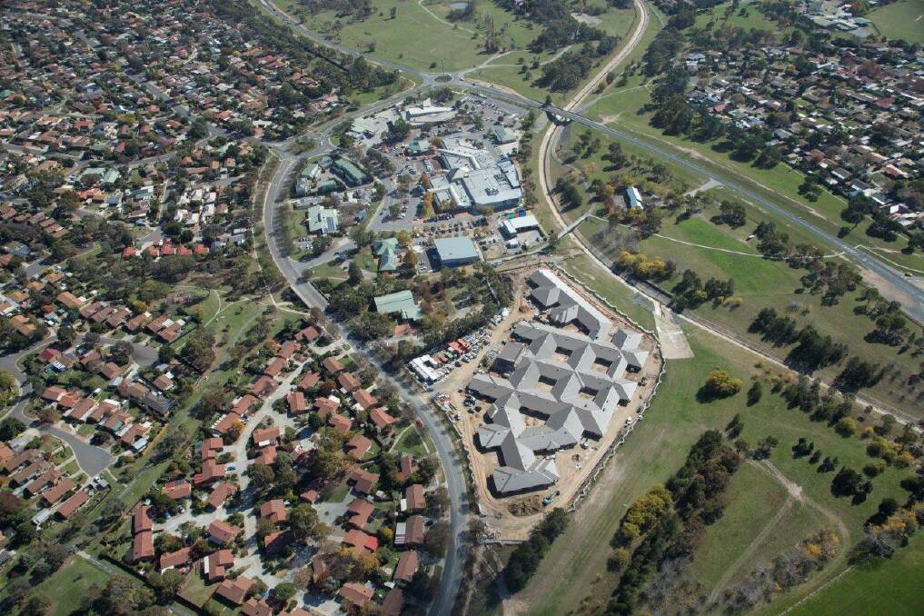 An aerial of Calwell. The government wants community feedback on its draft variation into the group centre.  Photo: Supplied