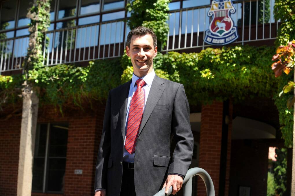 The principal of Canberra Grammar School, Justin Garrick, at the school in Red Hill.