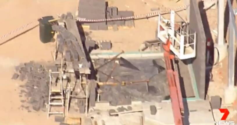 The scene at the Capalaba work site. Photo: 7 News Queensland - Twitter