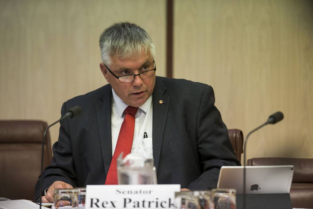 Centre Alliance senator Rex Patrick says he will refer the matter to the select committee. Photo: Dominic Lorrimer