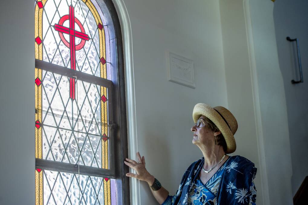 Owner Pamela Orr looks out of one of the windows in the convent's chapel, which was added as an extension to the building in 1932. Photo: Karleen Minney