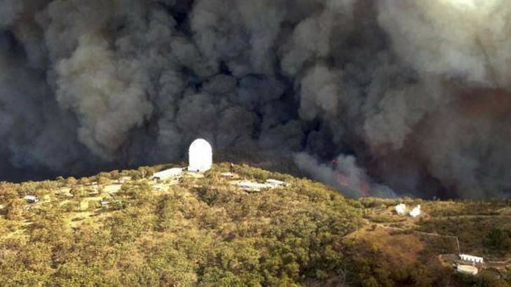 The Wambelong fire burns near the Siding Springs Observatory, about 350km north west of Sydney in January.