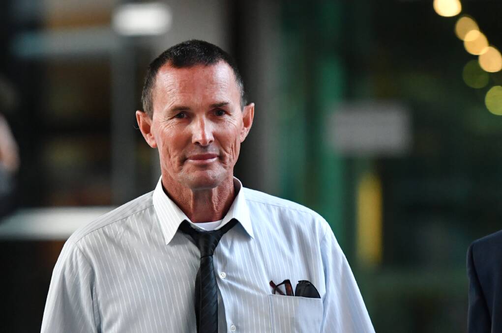 Paul Turner, owner of Adrenaline Skydivers is seen outside the Brisbane Coroners Court in Brisbane on Wednesday. Photo: AAP/Darren England.