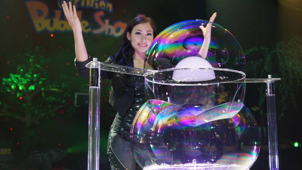 Melody Yang in the Gazillion Bubble Show, which is on at Canberra Theatre Centre. Photo: Supplied