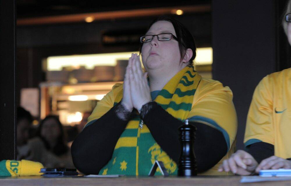 Jess Thompson, of Forrest, prays for a miracle.  Photo: Graham Tidy