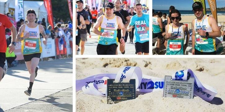 Scenes from Jarrett Anthoney's and Mark Scarborough's previous assaults on the City2Surf. Photo: Supplied