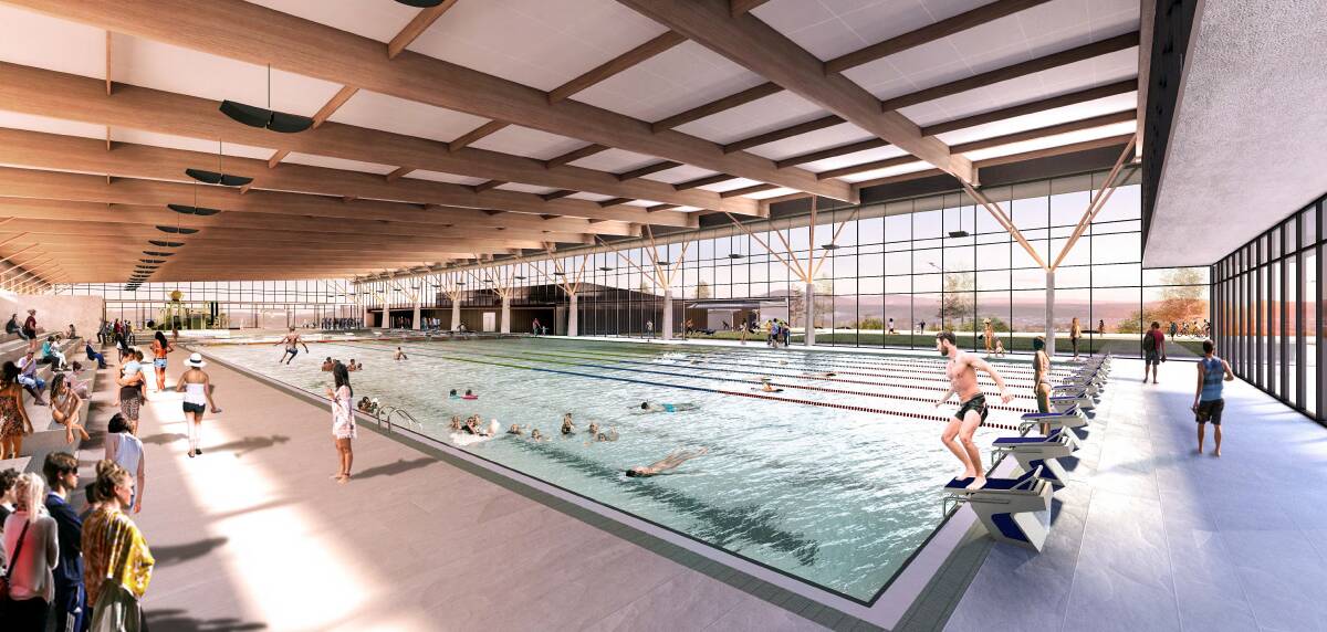 An artist's impression of the 50-metre pool at the new $36.6 million Stromlo Leisure Centre. Photo: Supplied