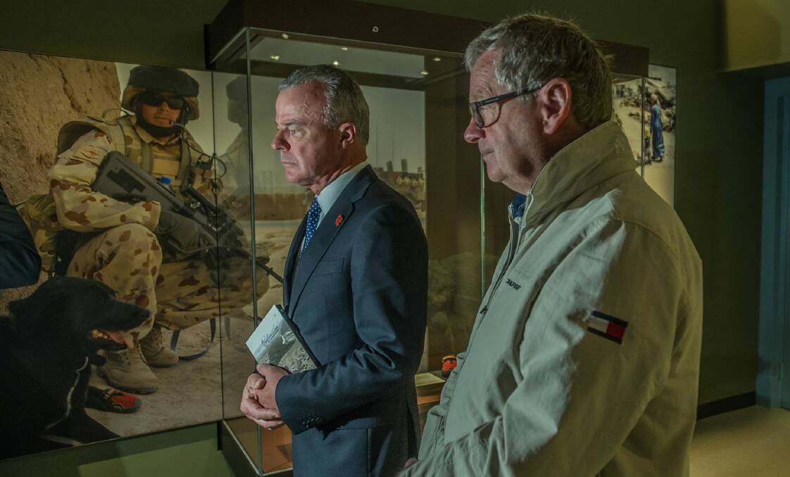 Dr Brendan Nelson and Chris Masters launch of Middle East display and Afghanistan DVD release at the Australian War Memorial.  Photo: Karleen Minney