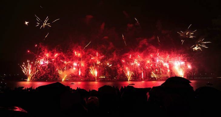 Skyfire 2012 on the shore of Lake Burley Griffin, Canberra. Photo: STUART WALMSLEY