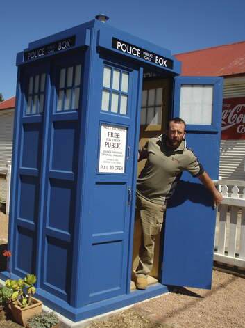 Shaun O'Connor.with his very own Tardis.