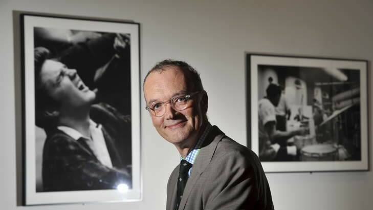 Newly appointed National Portrait Gallery director Angus Trumble at the Elvis exhibition. Photo: Graham Tidy