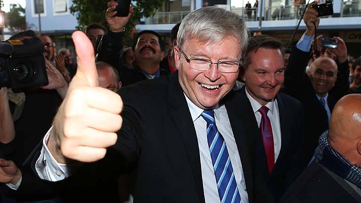 Thumbs up: Kevin Rudd. Photo: Getty Images