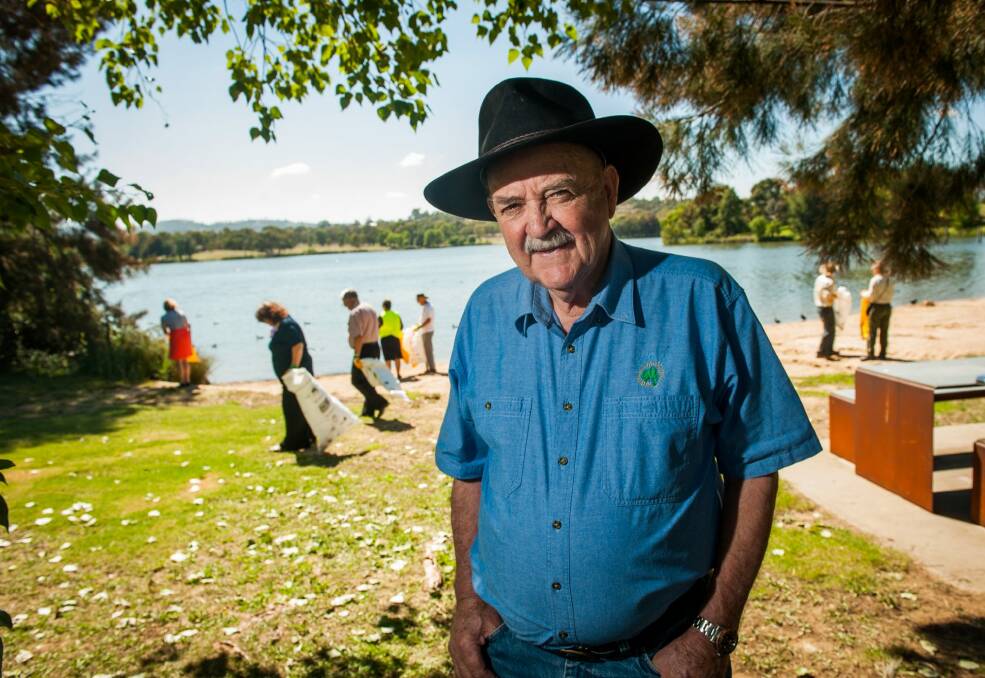 Chairman and founder of Clean Up Australia Ian Kiernan says Canberra's waterways are the nation's dirtiest.  Photo: Elesa Kurtz