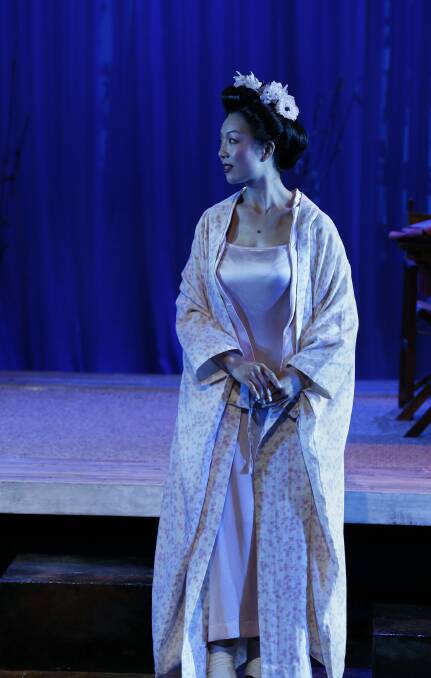 Sharon Zhai as Cio-Cio-San in Opera Australia's 2018 touring production of <i>Madame Butterfly</i>. Photo: Jeff Busby