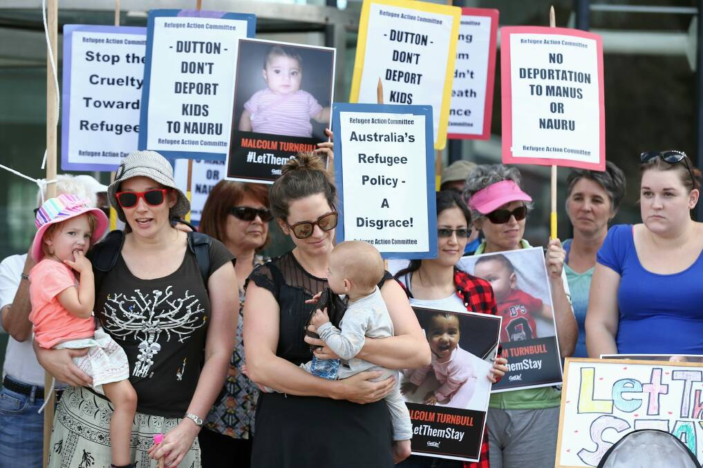 The public is being confronted with images of babies born in Australia who may be sent back to Nauru now the High Court's ruling has been handed down. Photo: Alex Ellinghausen