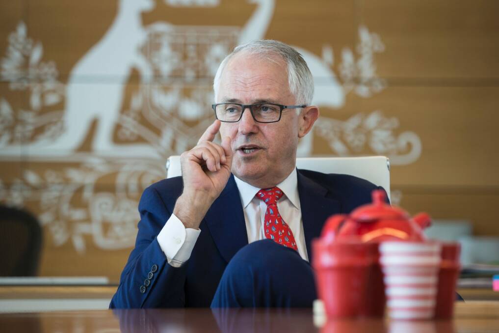 Prime Minister Malcolm Turnbull in his Sydney office. Photo: Louie Douvis