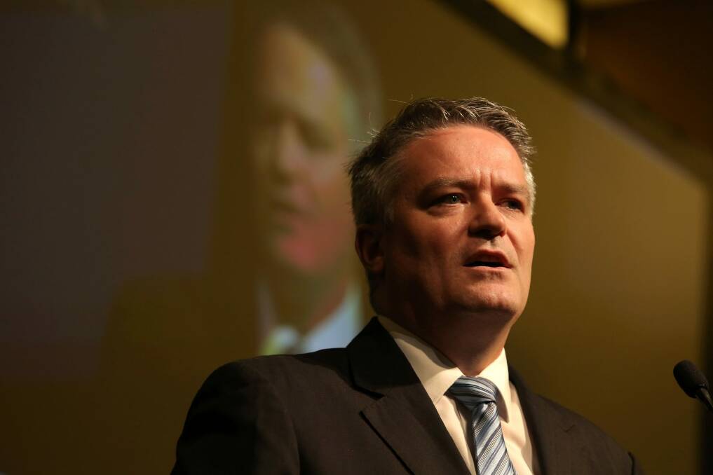 Treasurer Mathias Cormann has accusing the opposition of being "wibble wobble, wibble wobble, jelly on a plate". Photo: Philip Gostelow
