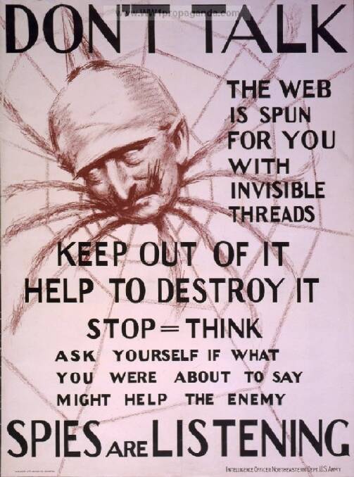 Invisible threads: A spy warning from World War I.