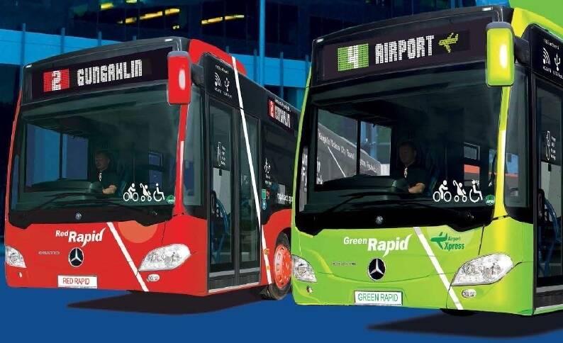 An image of the colour-coded buses proposed by the Liberals. Photo: Supplied