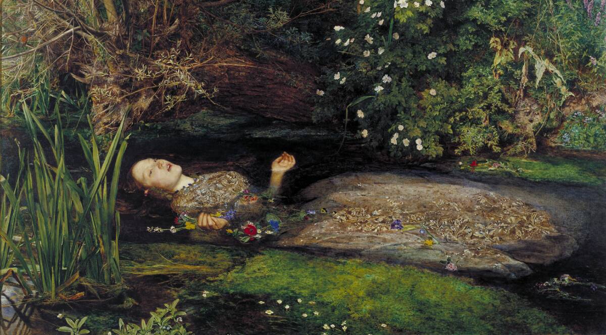 John Everett Millais, 'Ophelia', 1851-52, oil on canvas, 76.2 x 111.8cm, Tate collection, presented by Sir Henry Tate, 1894.
 Photo: Tate Gallery