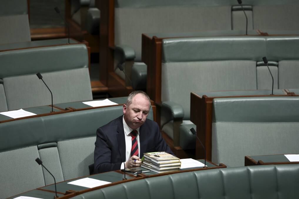 Barnaby Joyce's dramas contributed to a turbulent year for the Coalition.  Photo: Dominic Lorrimer