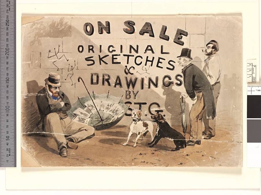 On Sale, Original Sketches and Drawings by STG, c.1870, watercolour, State Library of New South Wales. Photo: Supplied