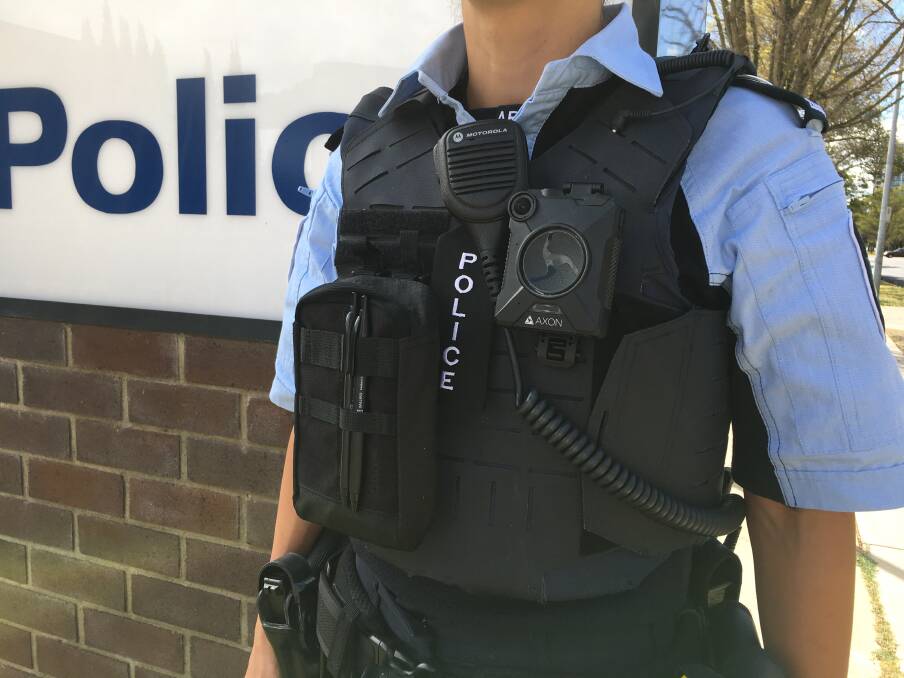 Police in Canberra will have body cameras electronically linked to their Glock sidearm and Taser. Photo: Peter Brewer