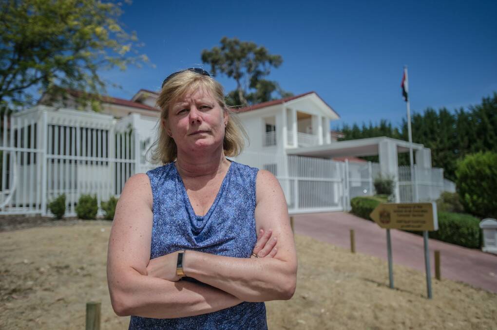 Mandy Harris, of O'Malley, is angry at the United Arab Emirates embassy. Photo: karleen minney