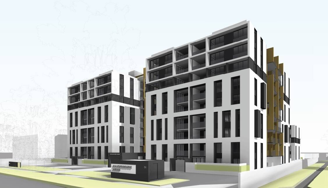 An artist's impression of the proposed apartment buildings from Northbourne Avenue, Braddon. Photo: Supplied
